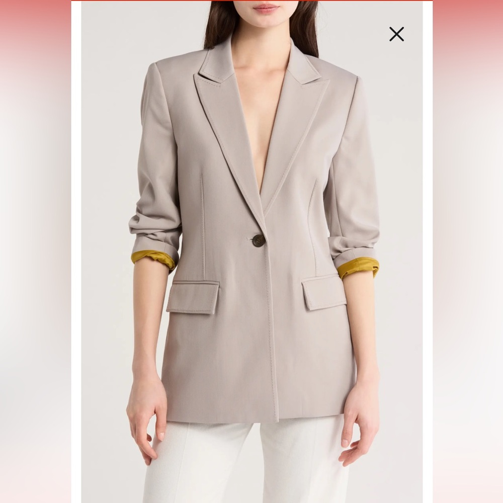 Derek Lam 10 Crosby Nico Single Breasted Wool Blend Jacket
